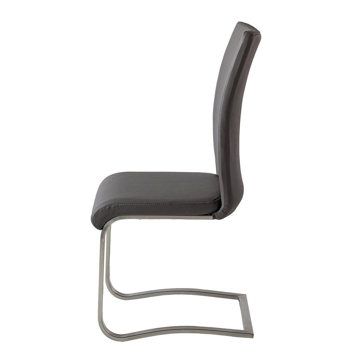 FREISCHWINGER - Grau, Leder/Metall (43/103/52cm) - home24