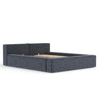 POLSTERBETT Voliera Marineblau 200/200 cm im Webstoff - Birkefarben/Schwarz, Holz/Holzwerkstoff (200/200cm) - Maison de Reve
