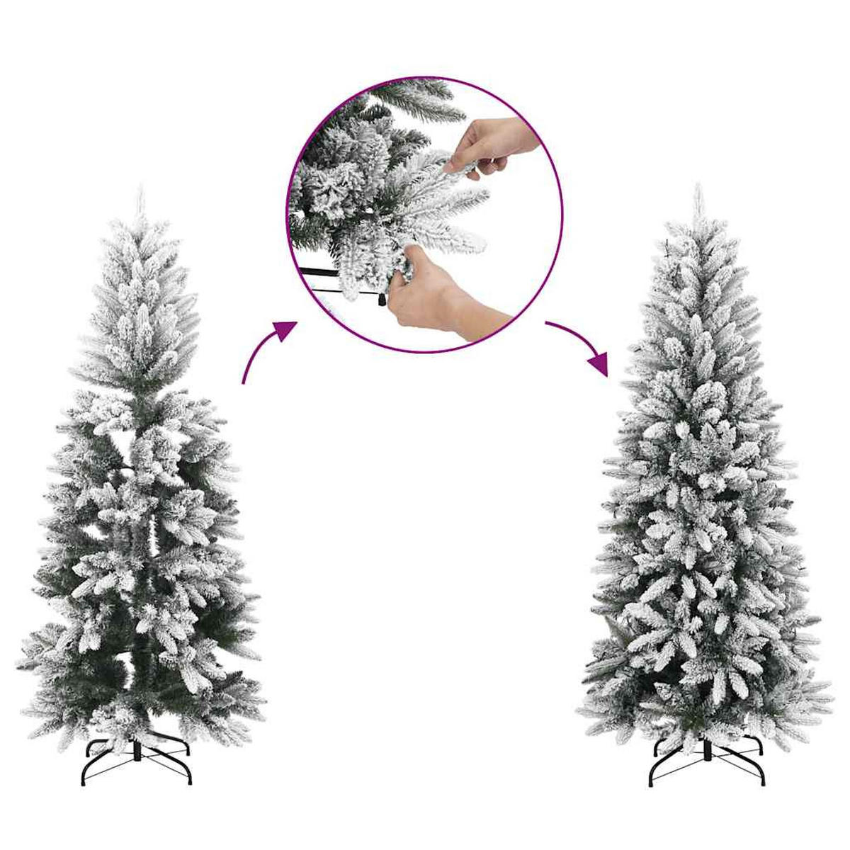 WEIHNACHTSBAUM Künstlicher Beschneit 120 Cm Pvc&Pe - Weiß, Kunststoff (120cm) - vidaXL