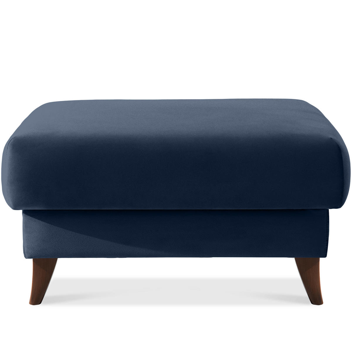 HOCKER GUSTAVO Velours, Dunkelbau - Dunkelblau, Holz/Holzwerkstoff (92/49/92cm) - KONSIMO®