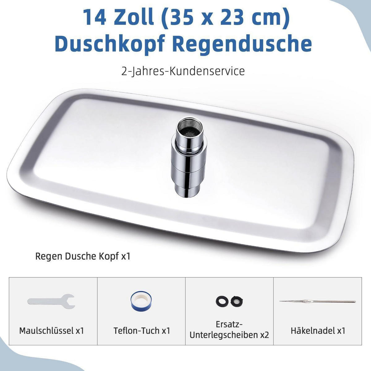 DUSCHKOPF Regendusche Edelstahl 35 x 22 cm Chrom - Silberfarben, Metall (23/12.7/35cm)