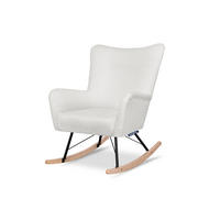 SCHAUKELSESSEL ADDUCTI breiter Sitz für mehr Komfort, Cremeweiß - Eichefarben/Creme, Holz/Textil (75/94/112cm) - KONSIMO®