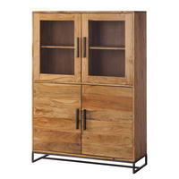 HIGHBOARD - Akazie massiv / Eisen - Akaziefarben, Holz (100/140/35cm) - home24