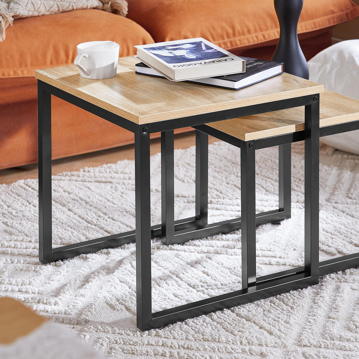 COUCHTISCH 2er Set Natur - Naturfarben, Holzwerkstoff (50/50/50cm) - SoBuy
