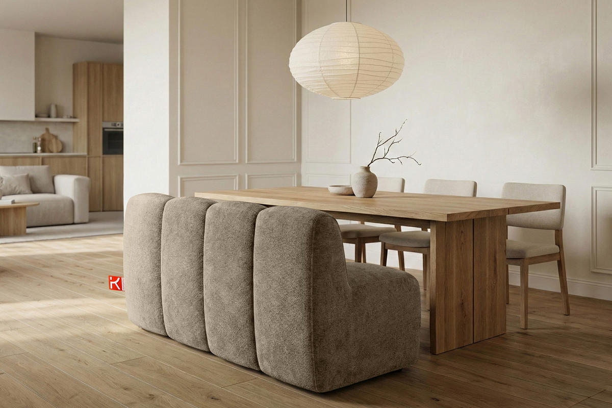 ESSZIMMERBANK BRESCO, Beige - Beige, Holz/Holzwerkstoff (163/80/72cm) - KONSIMO®