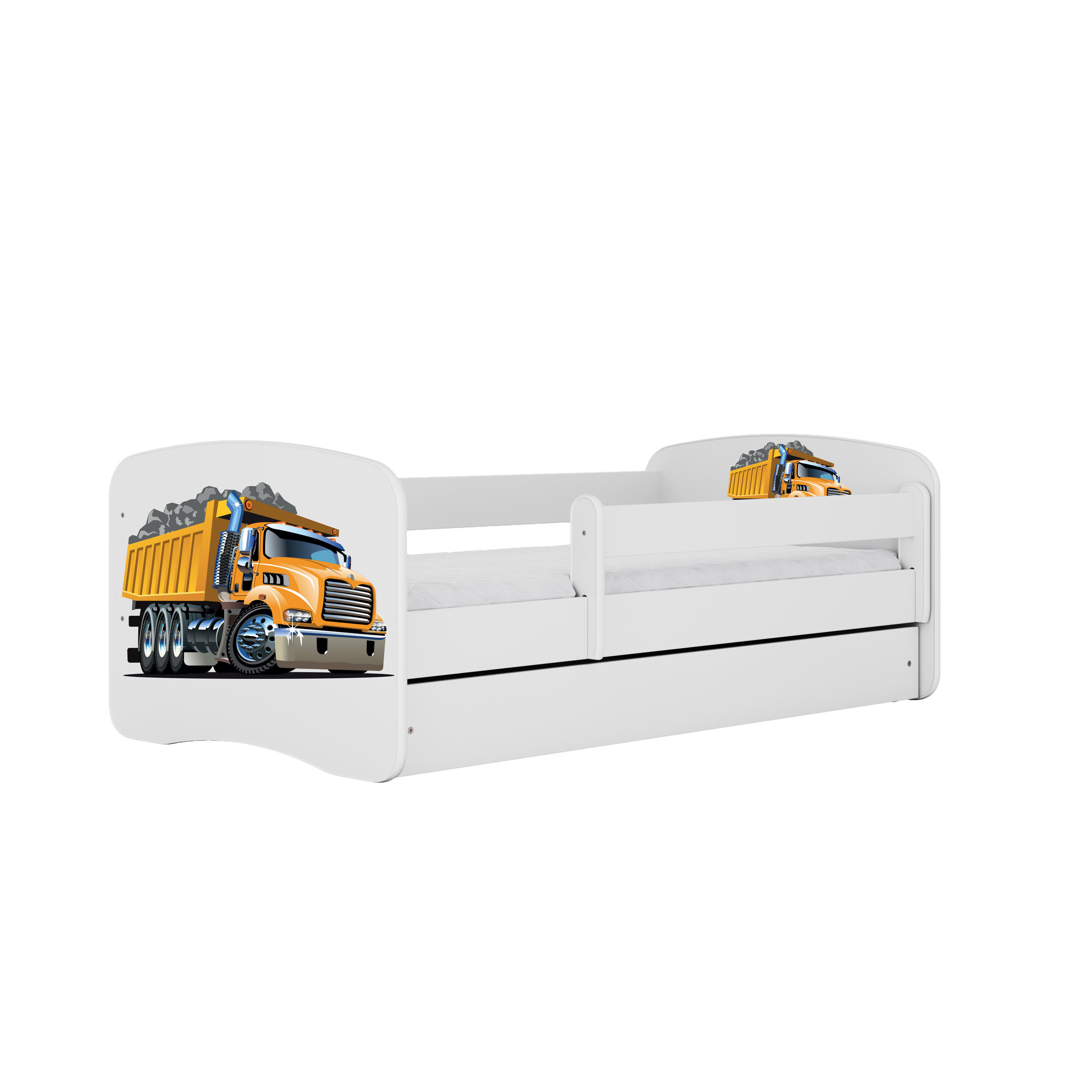 KINDERBETT Lastwagen mit Schublade 160/80 90/61/164 - Weiß, Holzwerkstoff (80/160cm) - RAUMHIRSCH FURNITURE