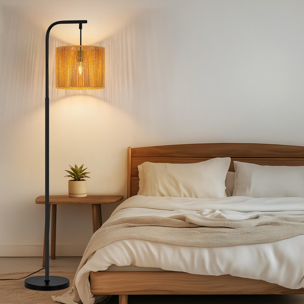 STOJACÍ LAMPA 25/23,5/164 cm - černá, kov (23.5/25/164cm) - Nettlife
