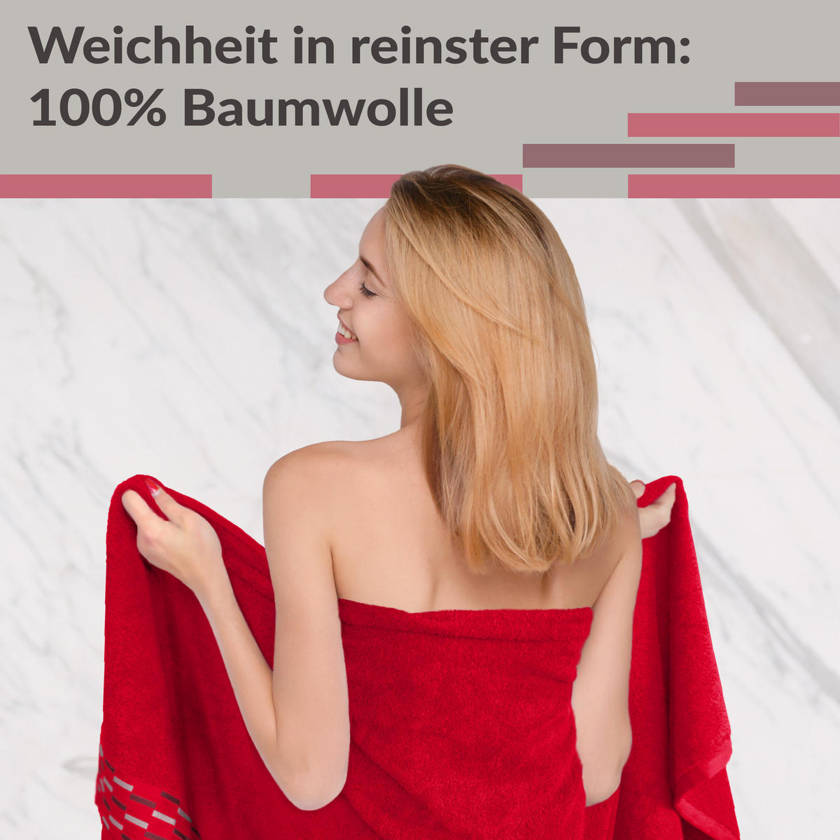 SAUNATUCH Lugano Rot 80x200 cm - Rot, Textil (80/200cm) - Lashuma