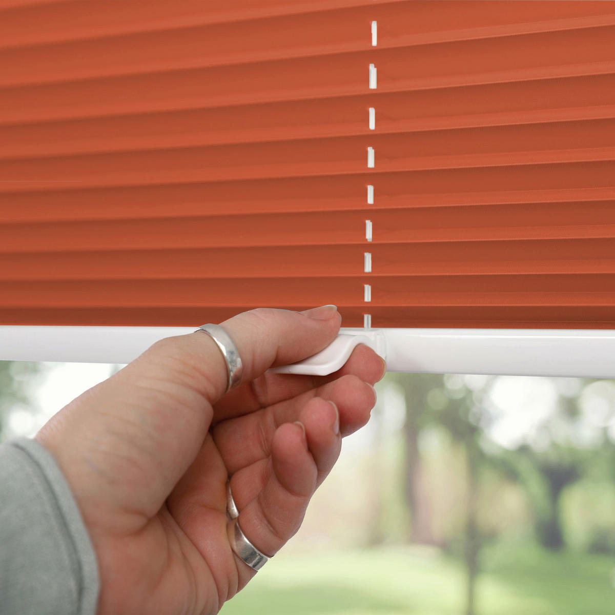 PLISSEE Thermo Basic 75 x 210cm Klemmfix ohne Bohren - Orange, Textil (75/210/210cm) - Deco-Raum