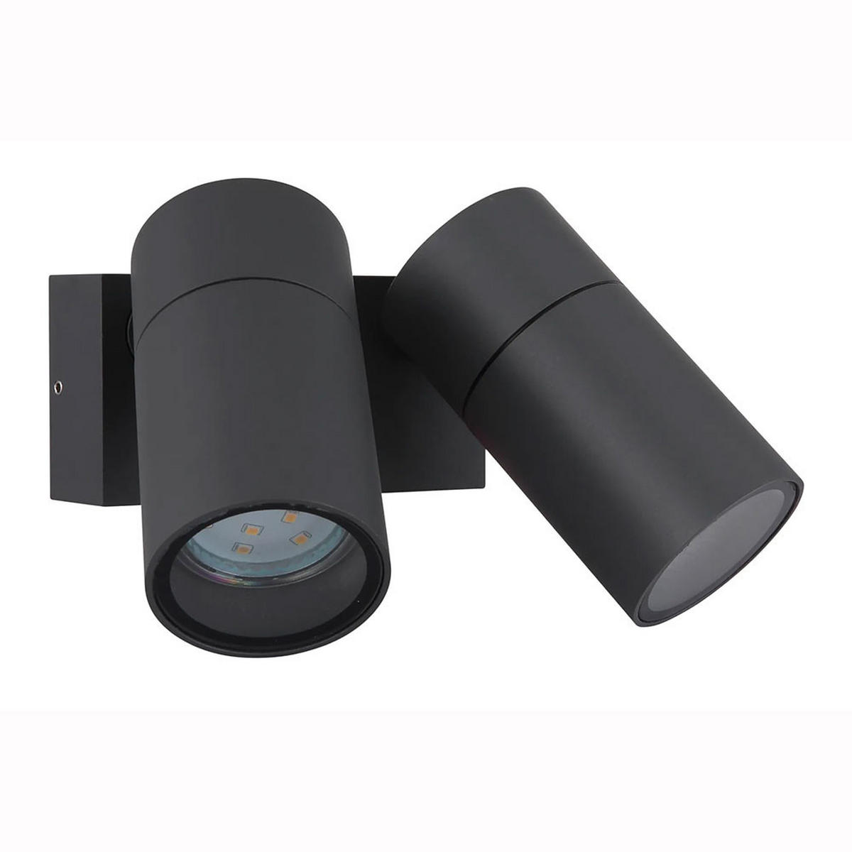 AUSSEN-WANDLEUCHTE Aluminium Schwarz 2 flammig - Schwarz, Metall (15/11.8/10.5cm) - Globo Lighting