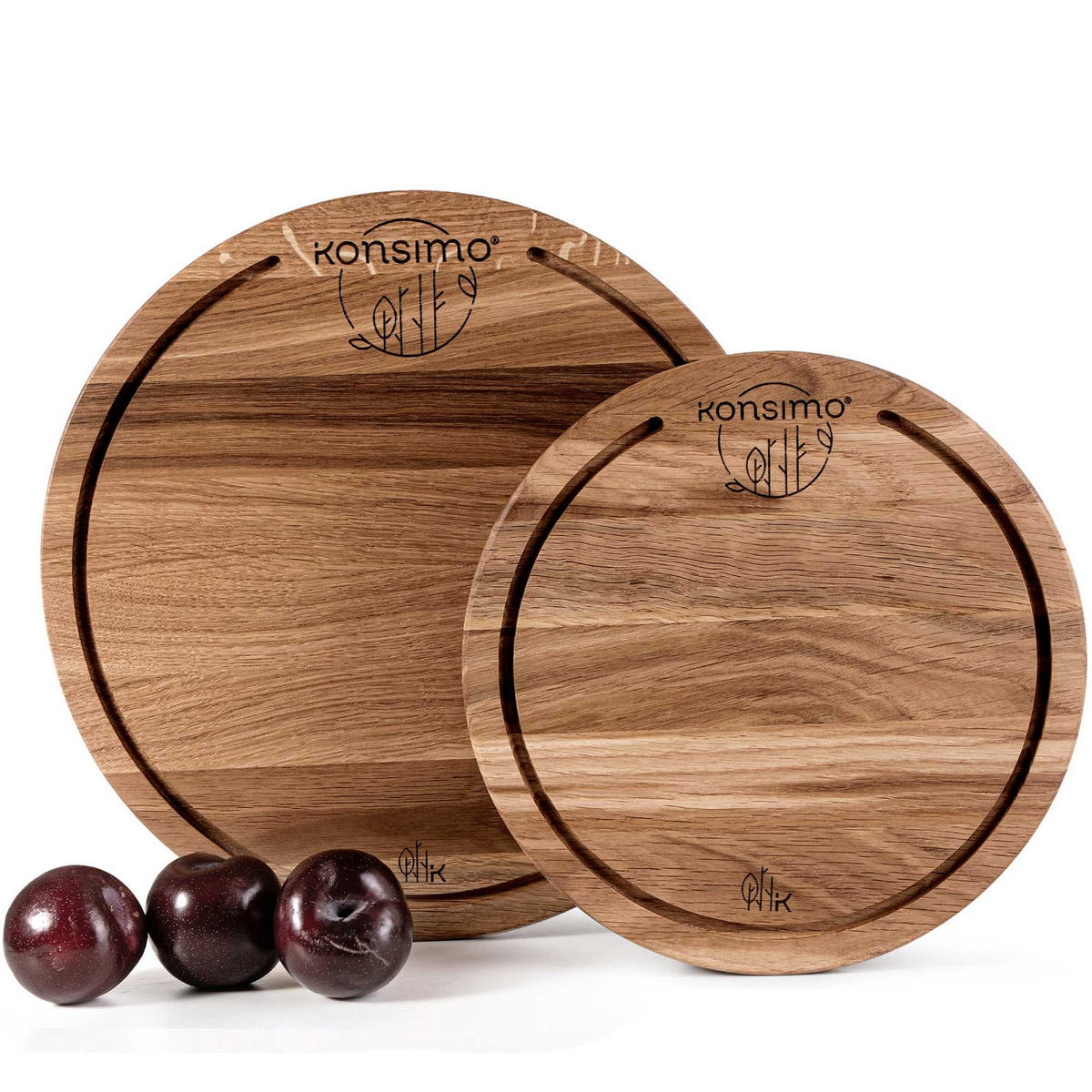 SCHNEIDEBRETT Holz Eiche geölt LESTE 2-tlg - Eichefarben, Holz (32/32cm) - KONSIMO®