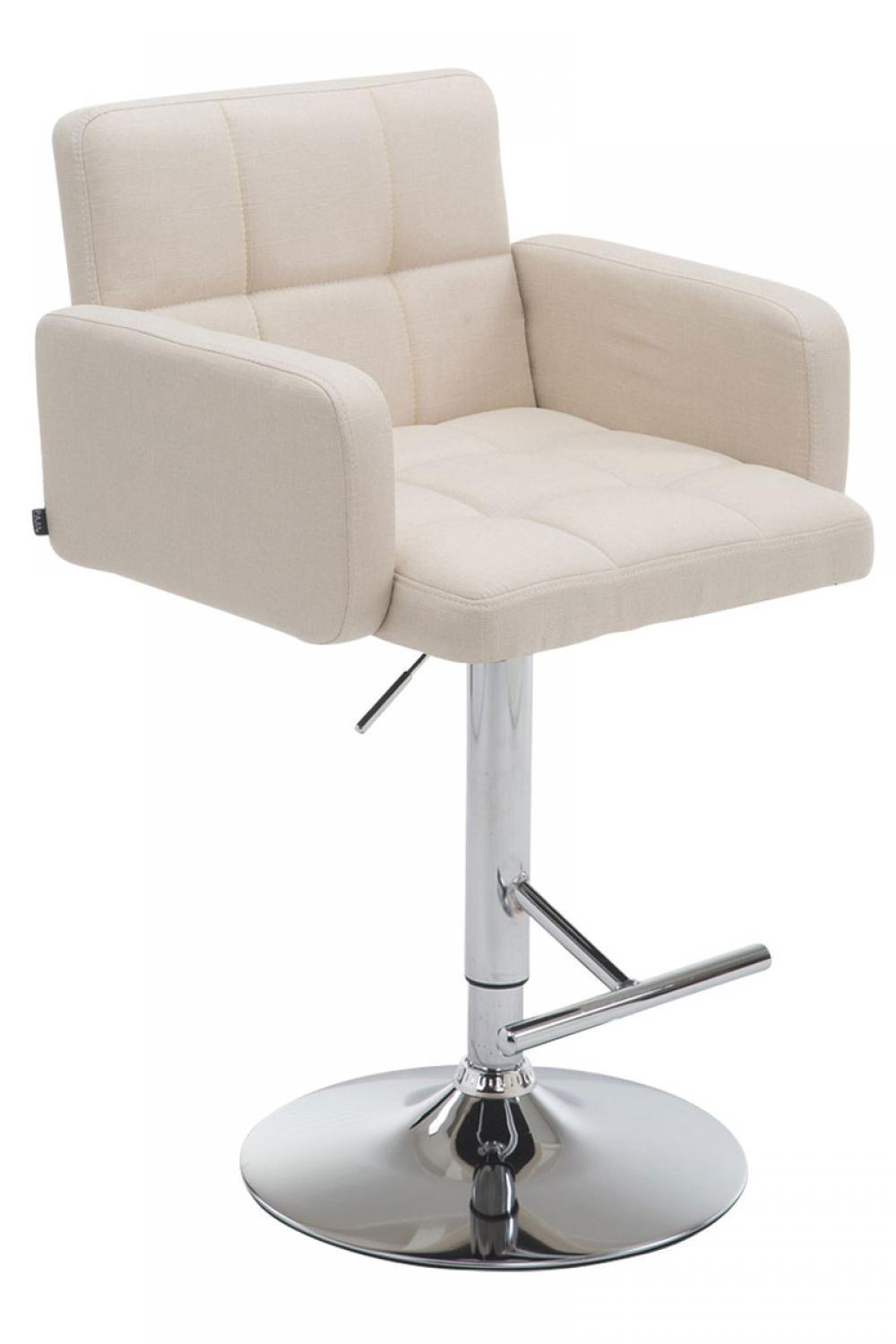 BARHOCKER Stoff creme - Chromfarben/Creme, Textil/Metall (60/93/56cm) - CLP