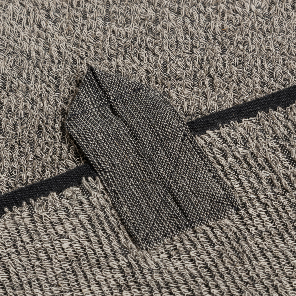 DUSCHTUCH SAUNA - Schwarz/Naturfarben, Textil (70/140cm) - MÖVE