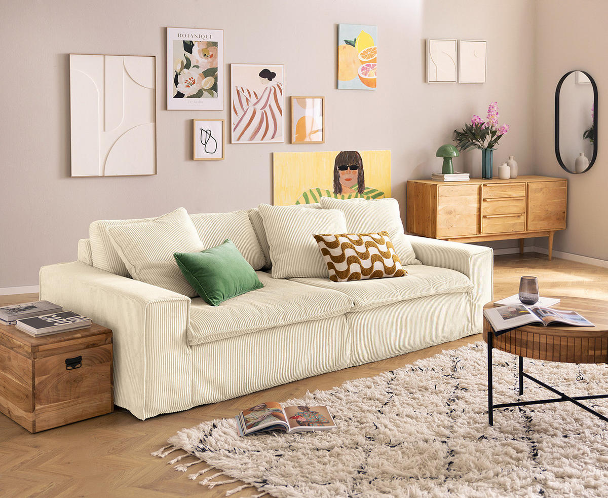 3-SITZER SOFA - Beige, Holzwerkstoff (258/90/116cm) - home24