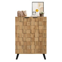 SCHUHSCHRANK 80,5/35/109,5 cm in Holzoptik mit verstellbaren Böden - Naturfarben, Holzwerkstoff (80.5/109.5/35cm) - BEAOK