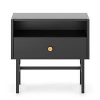 NACHTTISCH Divenos Schwarz 54 cm - Goldfarben/Schwarz, Holzwerkstoff/Metall (54.8/52/39cm) - Selsey
