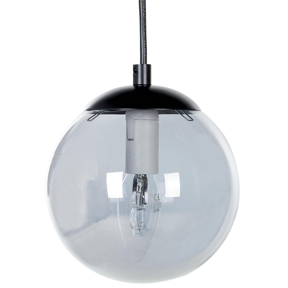 HÄNGELEUCHTE Schwarz Noel - Transparent/Schwarz, Glas (35/35/143cm) - Beliani