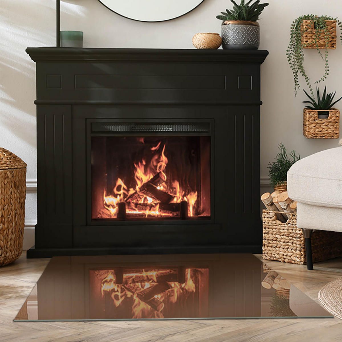 GLASPLATTE für Kamin 100x70 cm Braun - Braun, Glas (100/70/0.4cm) - ArtPrintCave