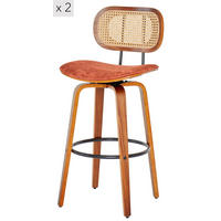 BARHOCKER 2er-Set Stoff Terrakotta - Rot, Textil (46/105/48.5cm) - Nordlys