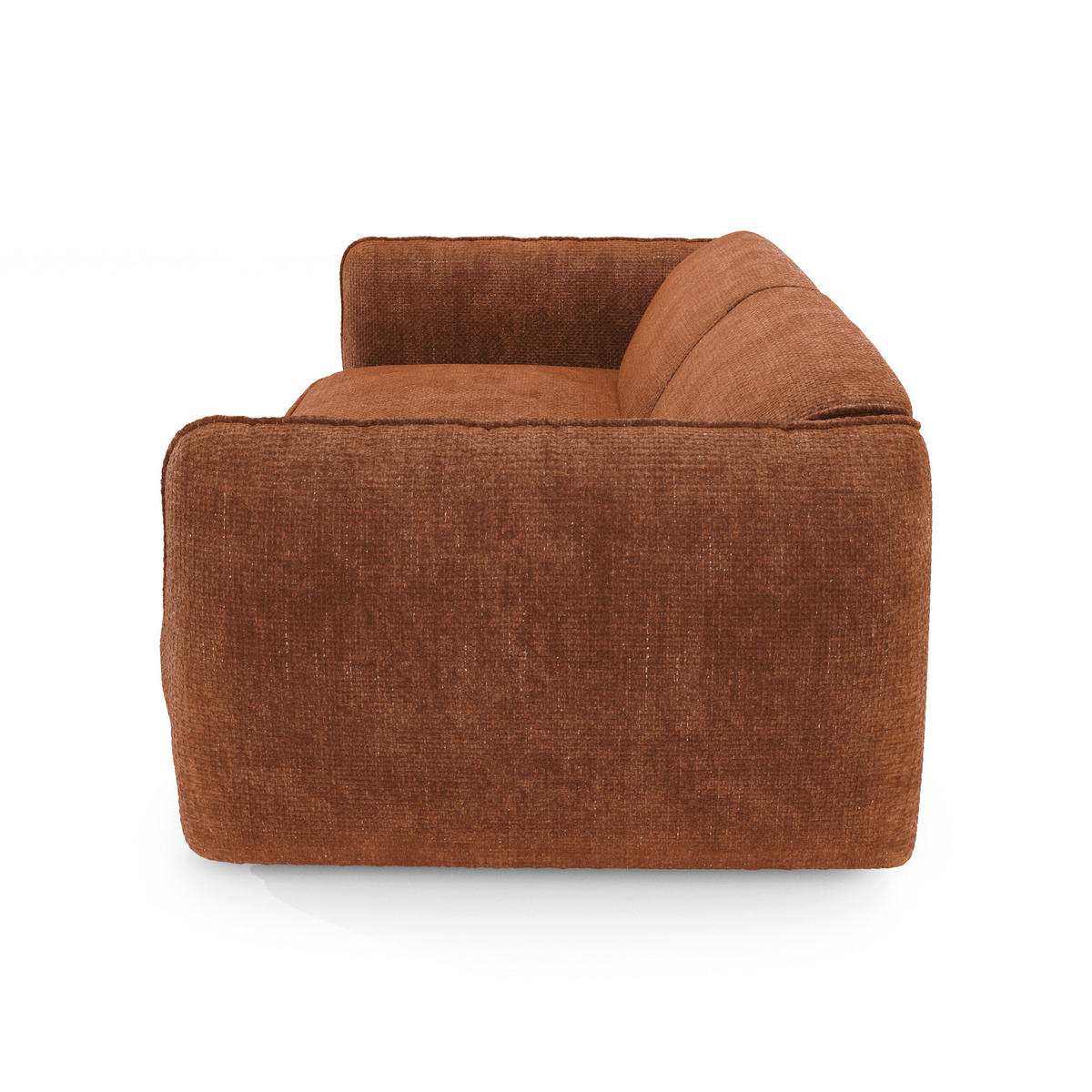 SOFA 4-SITZER Rastervelours Terracotta 230cm - Terra cotta, Textil (230/74/90cm) - Sia Home