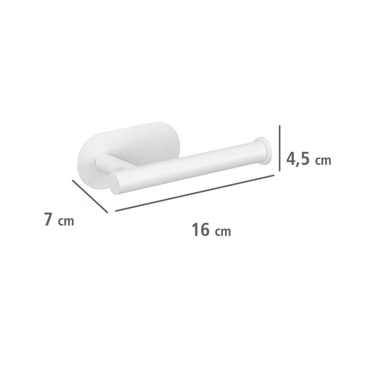 TOILETTENPAPIERHALTER Turbo - Loc Orea Shine 7/16/4,5 cm - Weiß, Metall (16/4.5/7cm) - Wenko