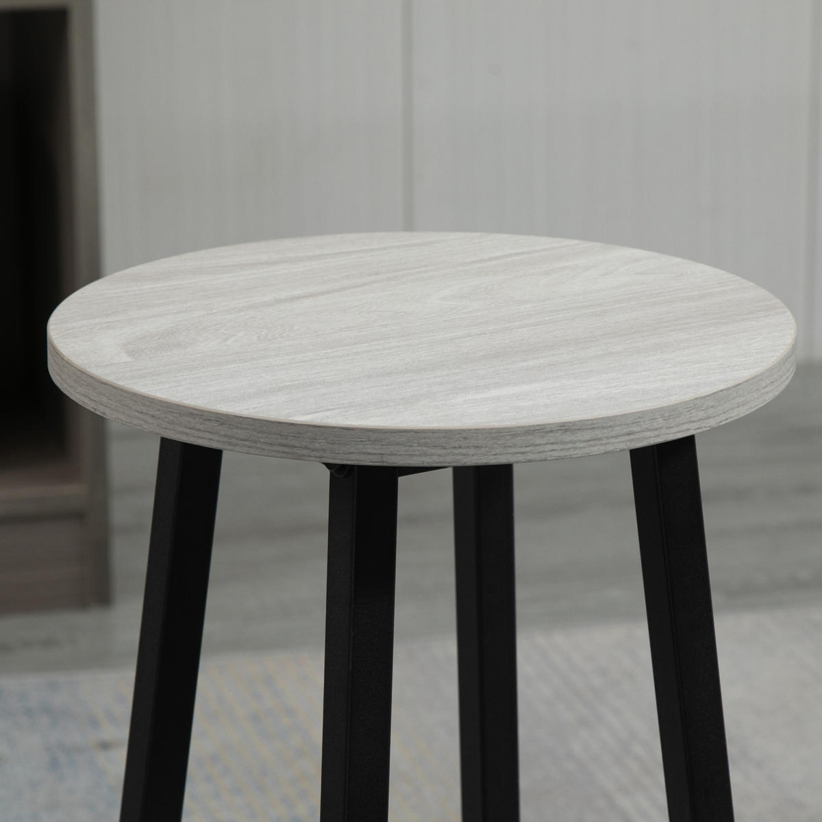 BARTISCH-SET 6-teilig DE-08053 2 Tische & 4 Barhocker, Industriedesign Grau - Schwarz/Grau, Holzwerkstoff (40/90/100cm) - ComfortXL