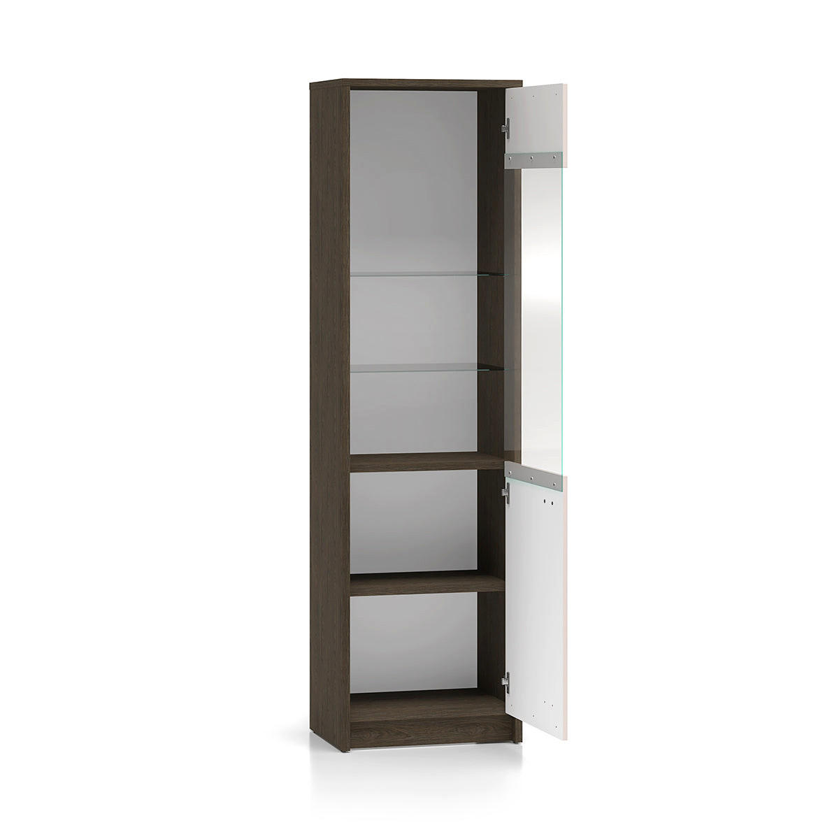 VITRINE Kaius Kaschmir und Dunkles Holz - Beige, Holzwerkstoff (54.6/194.7/40cm) - Petits-meubles