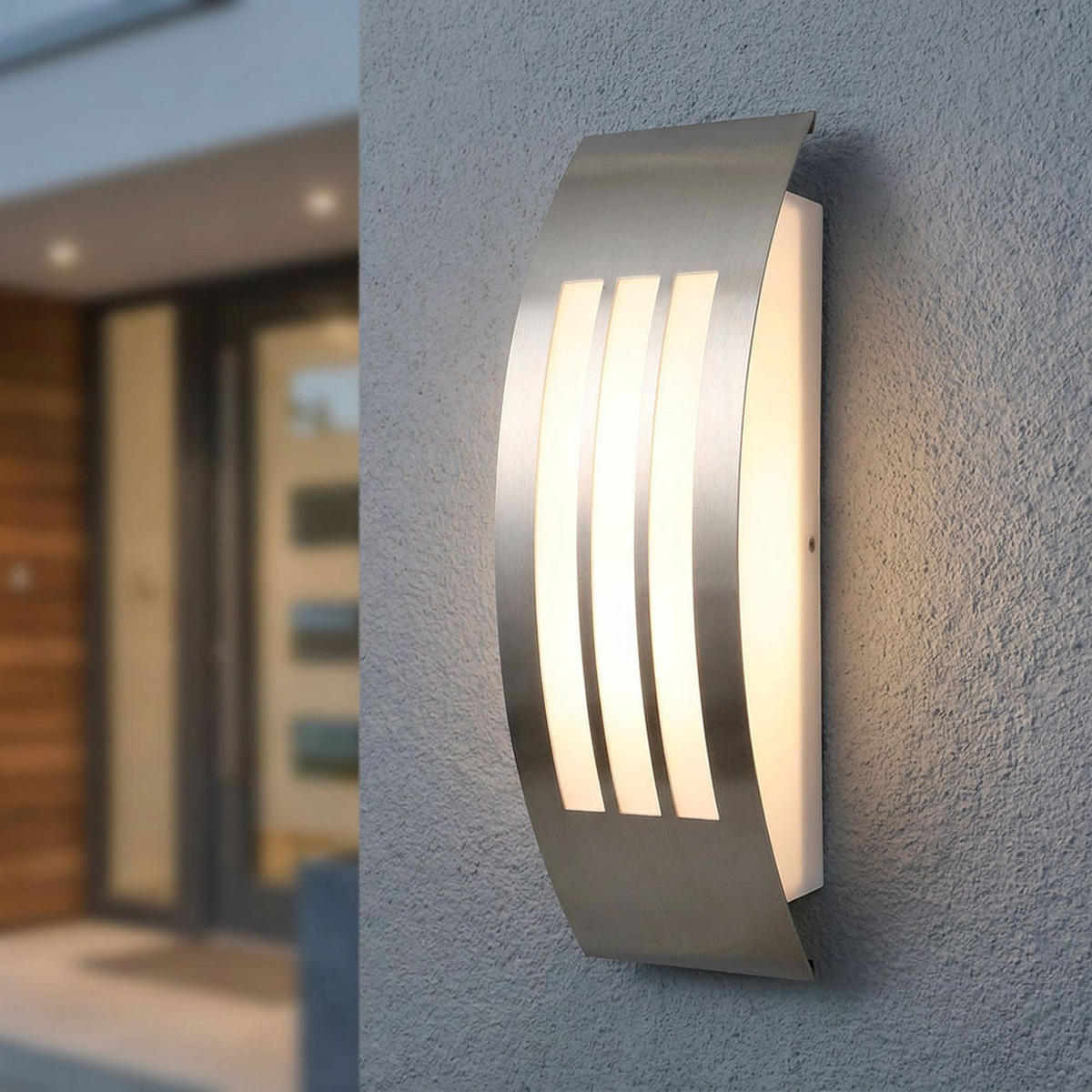 AUSSEN-WANDLEUCHTE Edelstahl Silber poliert - Silberfarben, Metall (10/32/9cm) - Globo Lighting