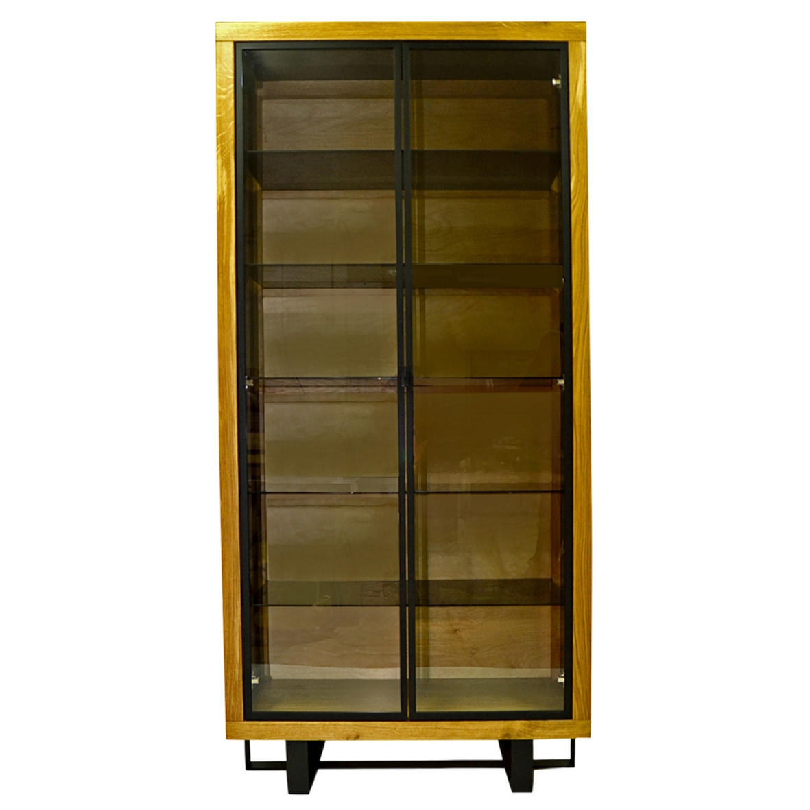 EICHENHOLZVITRINE für Wohnzimmer oder Arbeitsbüro MOCCA II - Eichefarben, Holz (80/180/45cm) - Rawood Furniture