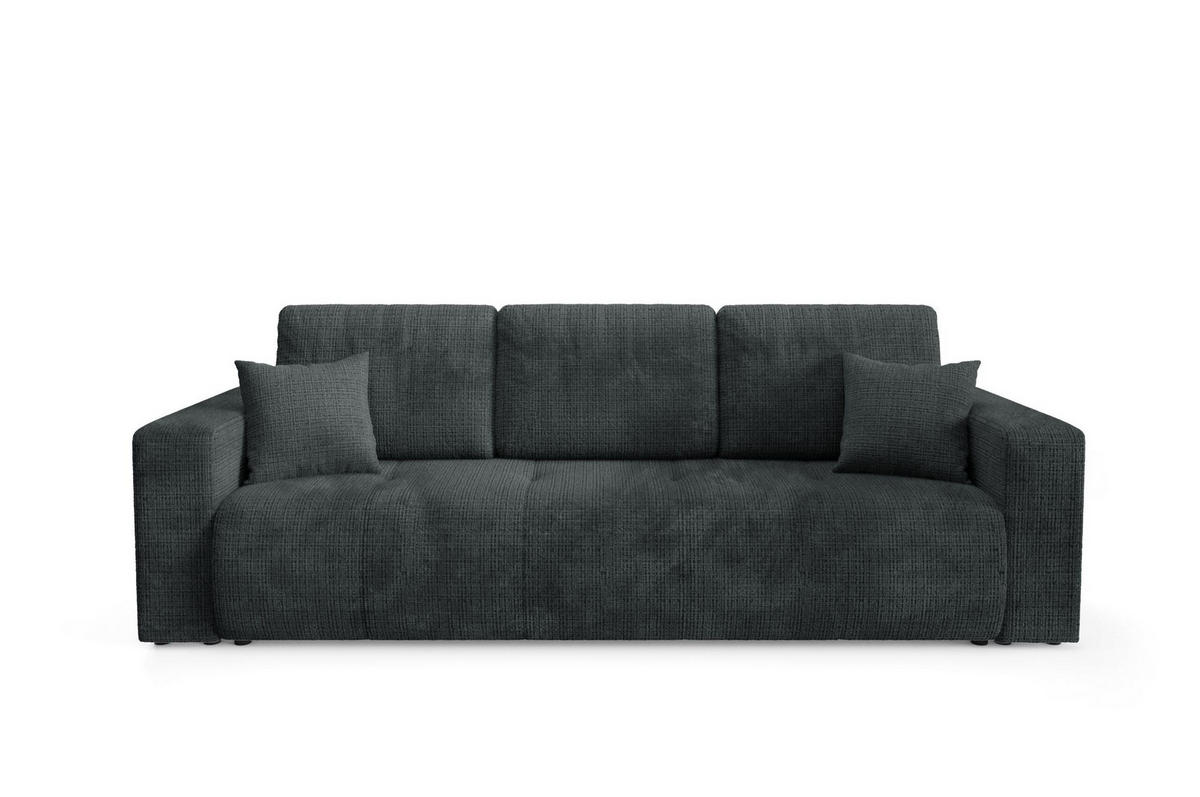 SCHLAFSOFA mit Bettkasten Schwarz - Schwarz, Textil (244/70/92cm) - Furnisell