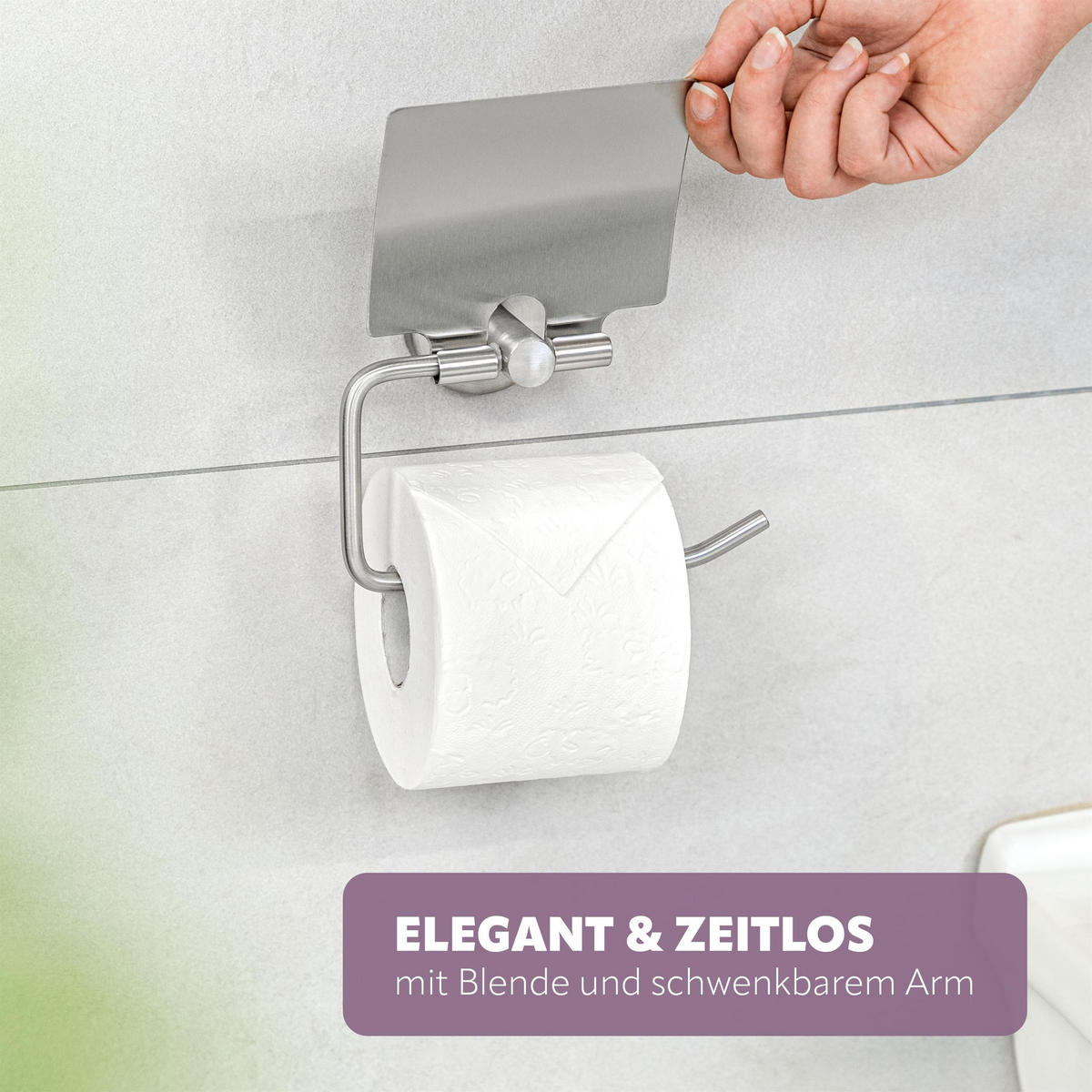 TOILETTENPAPIERHALTER PIAZZA, Edelstahl - Edelstahlfarben, Metall (16.5/14/7cm) - bremermann