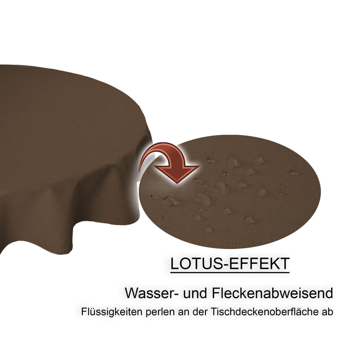 TISCHDECKE Leinenoptik 160 cm rund Braun - Braun, Textil (160cm) - TiborTex