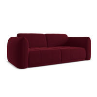 3-SITZER SOFA Samt Stoff Rot - Bordeaux/Rot, Kunststoff/Textil (210/74/105cm) - Makamii