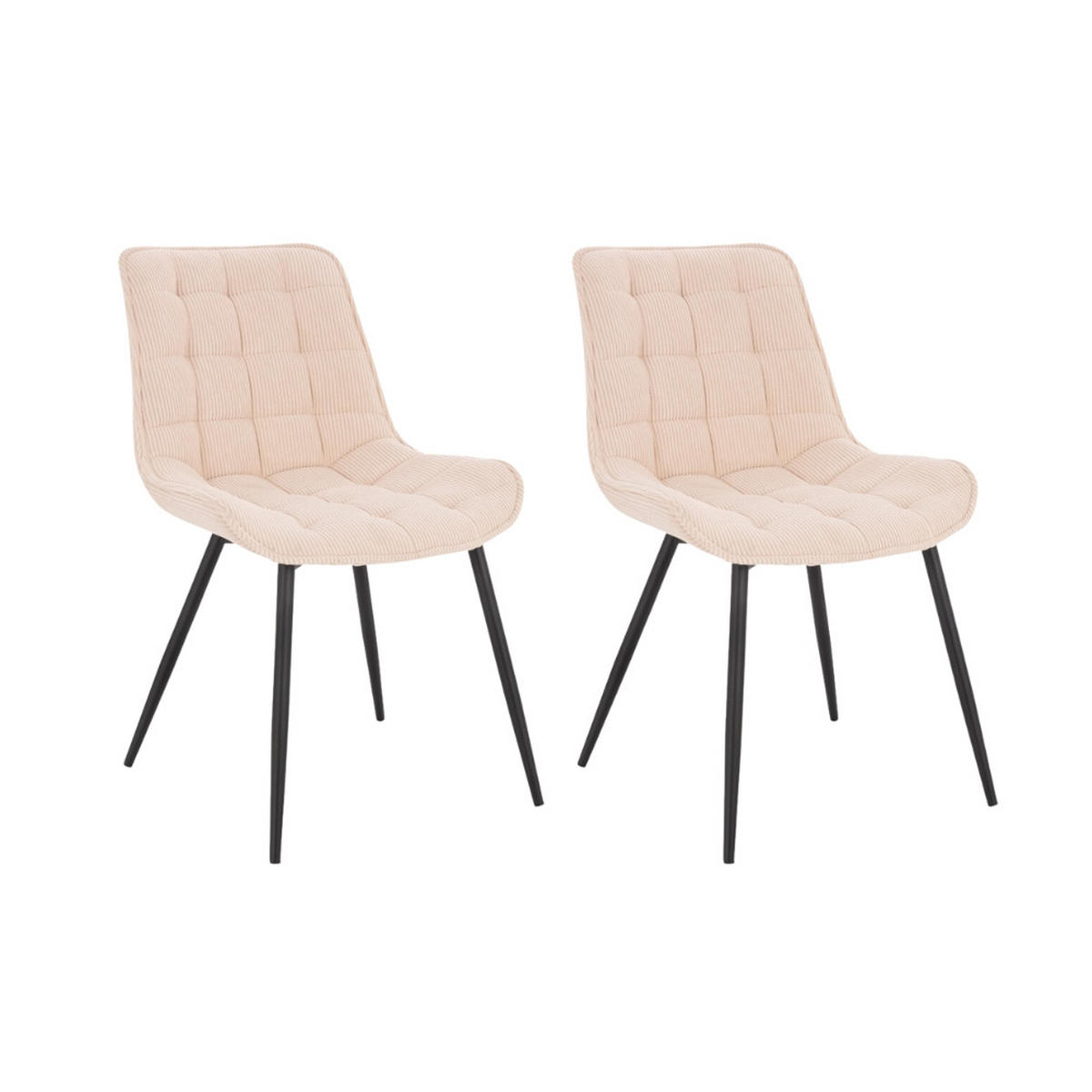 ESSZIMMERSTUHL IKALO - Farbe: Beige, Menge: 2 - Creme, Textil/Metall (61.5/79.8/50.5cm) - Home Deluxe