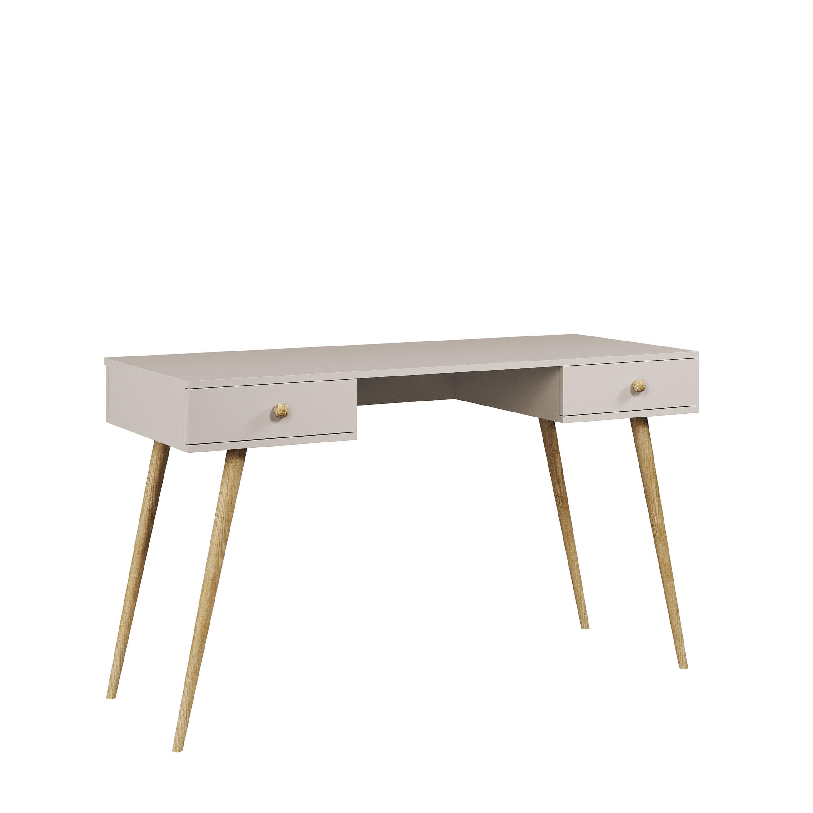 SCHREIBTISCH Ikon Kaschmir, mit Schubladen - Kaschmir/Beige, Holz/Holzwerkstoff (54/135/79cm) - Bettso