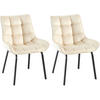 STUHL 2er Set Samt Creme - Creme/Schwarz, Textil/Metall (58/84/57cm) - CLP