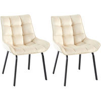 STUHL 2er Set Samt Creme - Creme/Schwarz, Textil/Metall (58/84/57cm) - CLP