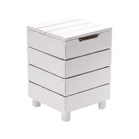 WÄSCHEKORB STORAGE 50 Massivholz, klappbarer Deckel 06 weiß-landhaus - Weiß, Holz (35/50/35cm) - DESIGN DELIGHTS
