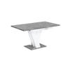 ESSTISCH ausziehbar 120 -160x80x75 cm - Betonoptik / Hochglanz Weiß - ASIV - Grau, Holzwerkstoff (120/80/75cm) - ALTDECOR