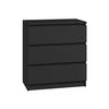 KOMMODE bella3 - Schwarz, Holzwerkstoff (60/76/35cm) - roe furniture