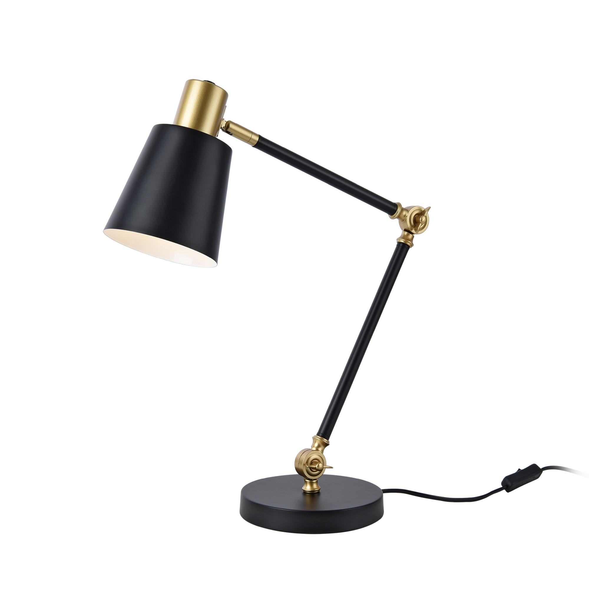SCHREIBTISCHLAMPE Abergele - Goldfarben/Schwarz, Metall (17/38/68cm) - lux.pro