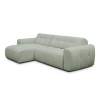 ECKSOFA LUMERO 4-Sitzer LINKS, hellgrün - Schwarz/Hellgrün, Holz/Textil (275/166cm) - Courtois Laville