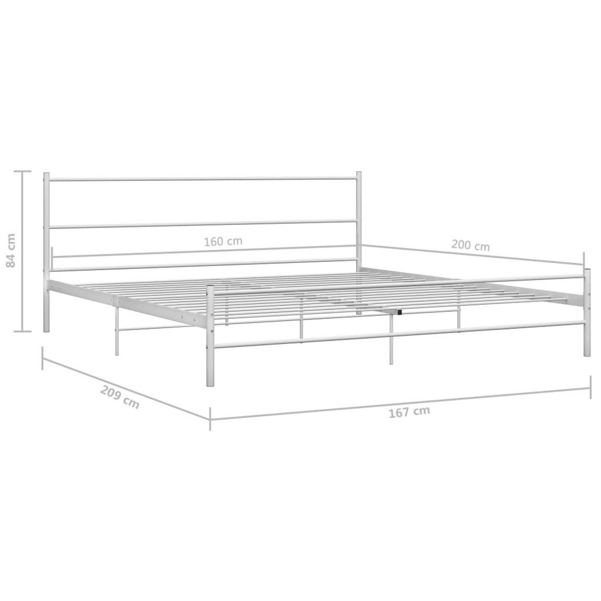 METALLBETT Hightower 167/209 cm - Weiß, Metall (160/200cm) - Nettlife