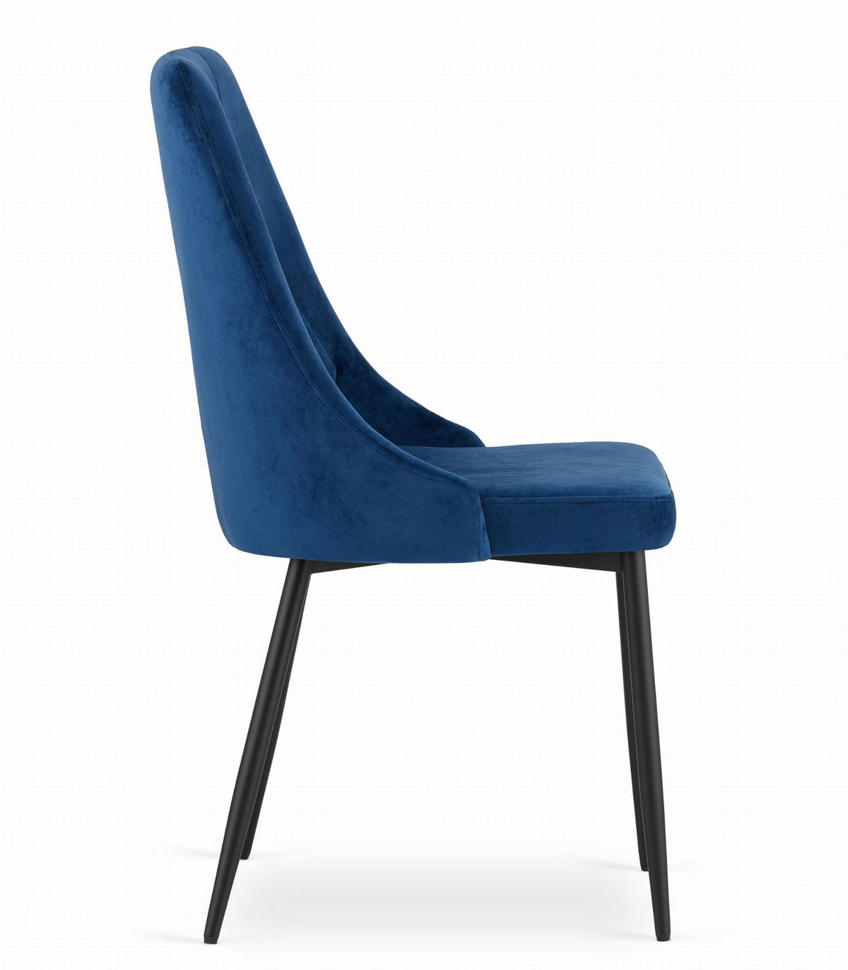 STUHL BRISIGHELLA 6-er Set, Blau, mit Samtstoff gepolstert - Blau, Textil/Metall (49/94/61cm) - Komodee