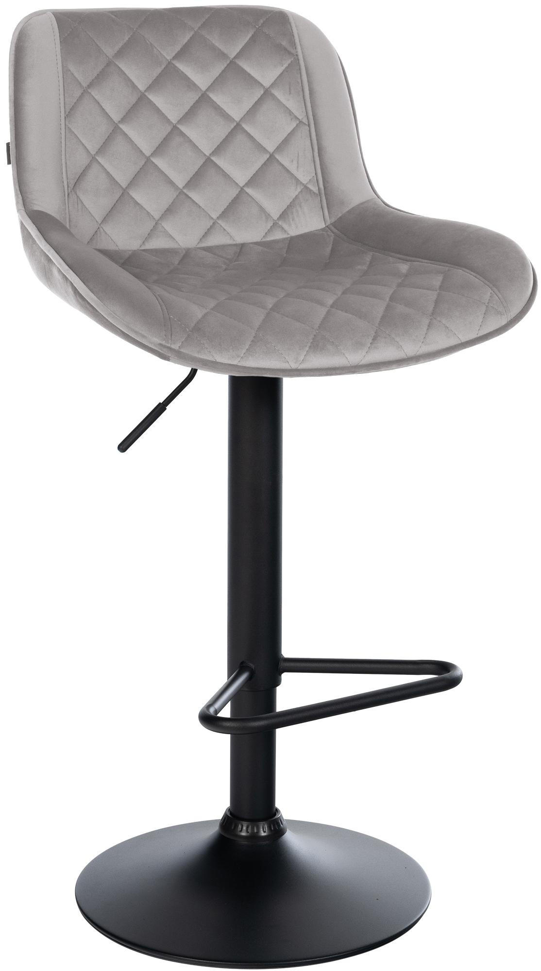 BARHOCKER Samt Grau - Schwarz/Grau, Textil/Metall (50/84/52cm) - CLP