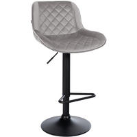 BARHOCKER Samt Grau - Schwarz/Grau, Textil/Metall (50/84/52cm) - CLP