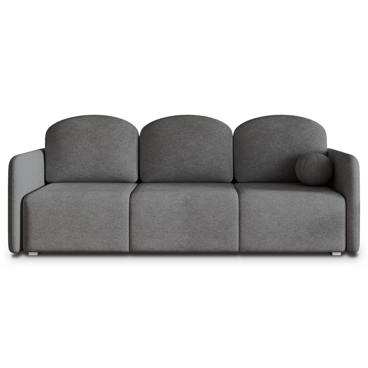 POHOVKA SUVI III, Opletená látka NEVE, Šedá - šedá, kompozitní dřevo/textil (220/85/90cm) - MASSENO