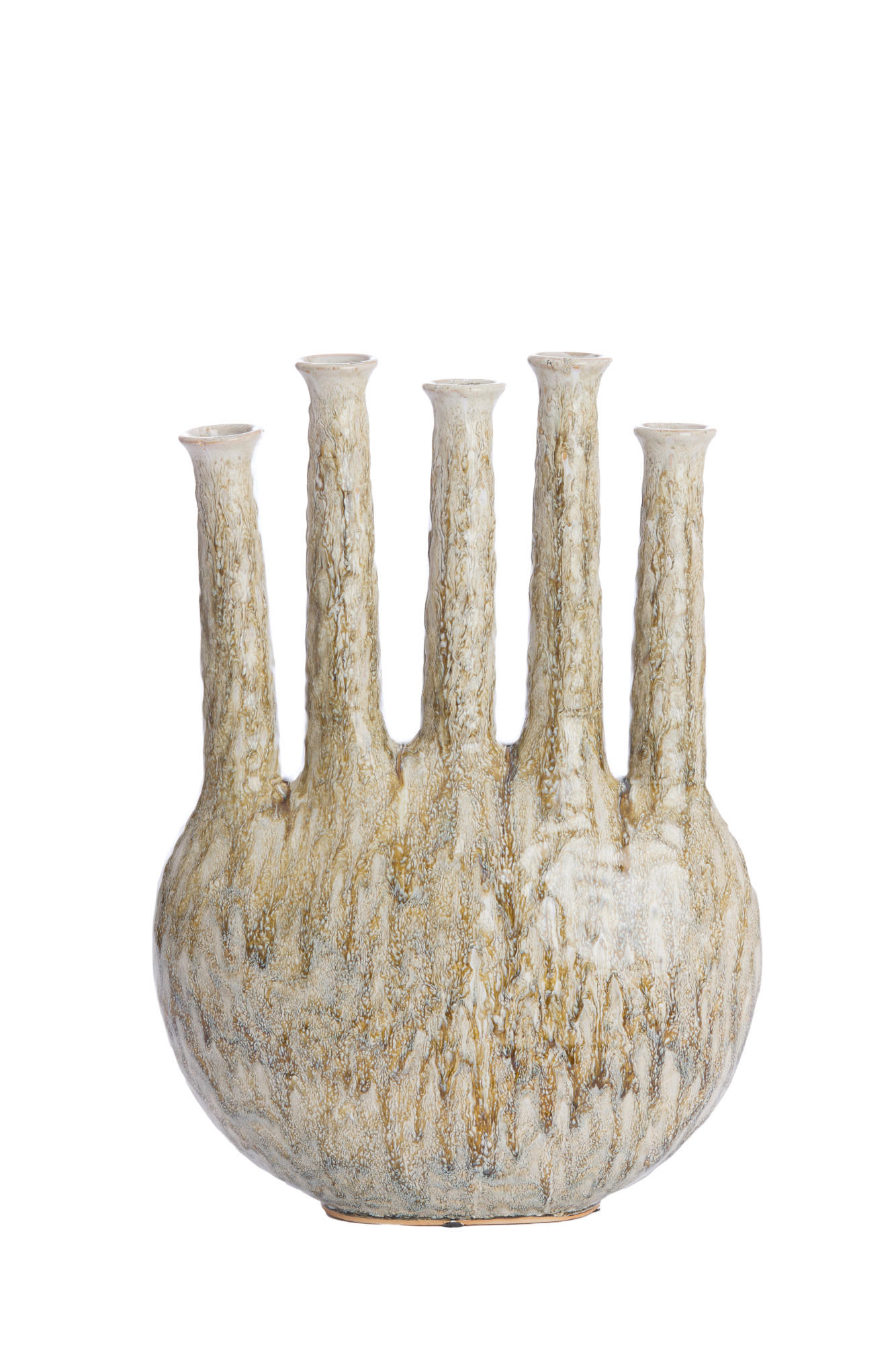 VASE Bekapo Braun 34/14/48 cm - Braun, Keramik (48cm) - Light & Living