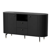 SIDEBOARD Zante Schwarz 150 cm - Goldfarben/Schwarz, Holzwerkstoff/Metall (150/81/40cm) - Selsey
