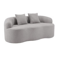 SOFA geschwungen 2-Sitzer Hellgrau - Hellgrau, Kunststoff (170/70/89cm) - Meubliv
